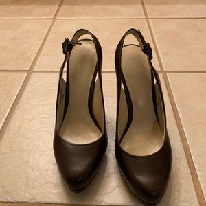 Dark brown slingbacks